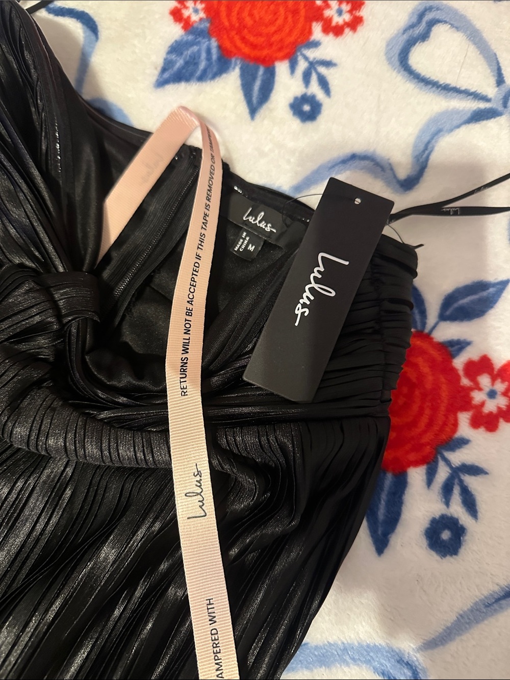 Lulu's Black Pleated Strapless Evening Dress - Picture 2 of 4